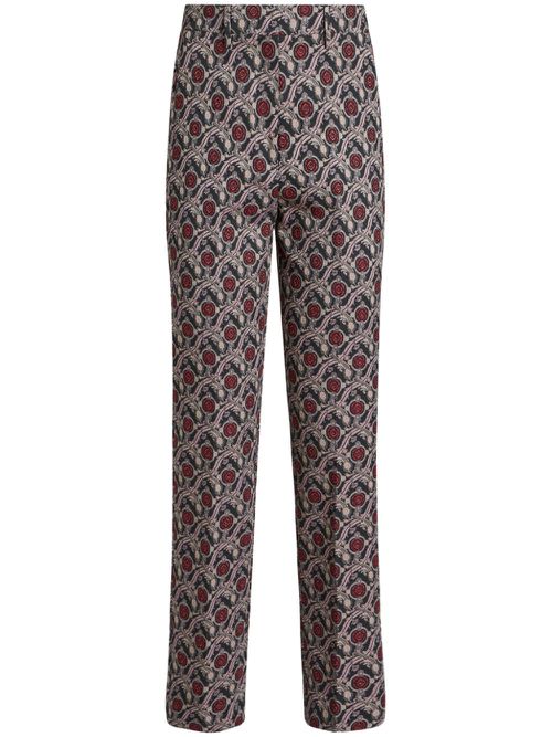 Jacquard cigarette trousers - Black