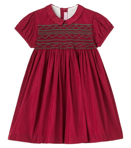 Victoria smocked taffeta dress