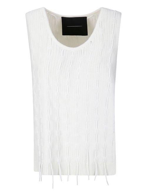 INSTITUTION fringe-detail knitted top - White