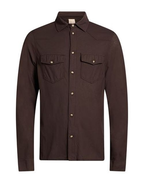 Man Shirt Brown Size 38 Cotton