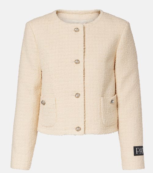 Logo wool-blend bouclé jacket