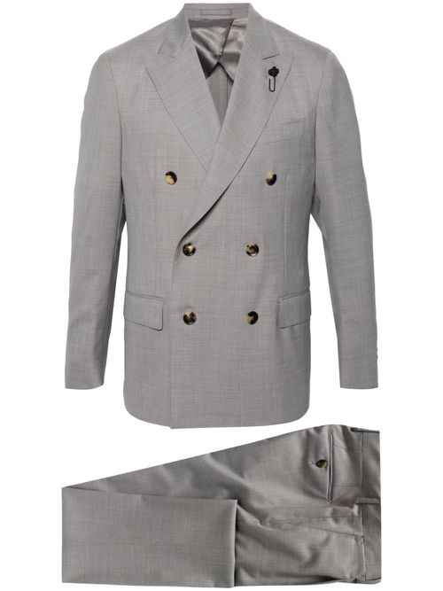 Double-breasted wool suit - Grey