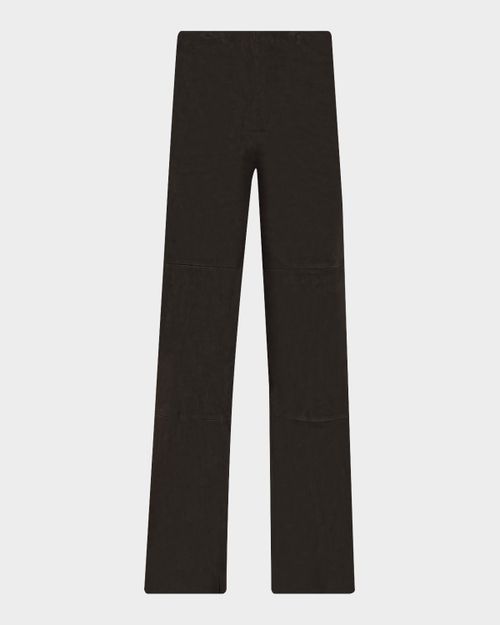 KARINA Leather Straight-Leg Pants