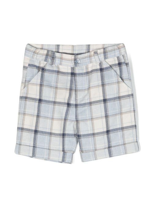 Check-pattern cotton shorts - Blue