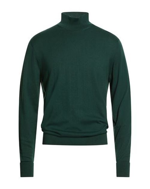 Man Turtleneck Emerald green Size M Mulberry silk, Cotton