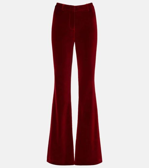 Cotton velvet flared pants