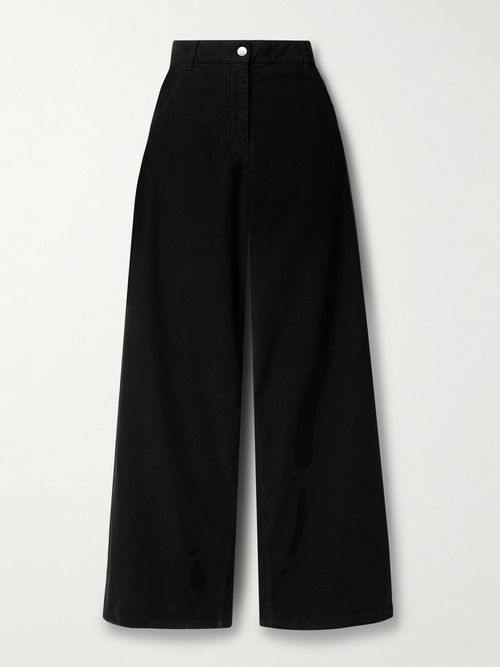 Chan Cotton-corduroy Wide-leg Pants - Black