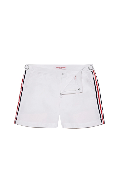 Stripe-Tape Shorts — White