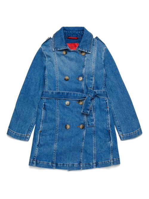 Double-breasted denim coat - Blue