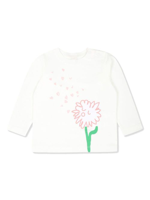 Floral-print long-sleeve T-shirt - White