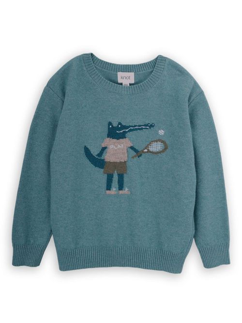Crocodile sweater - Blue