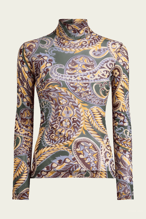 Paisley Tulle Sweater in Multicolor