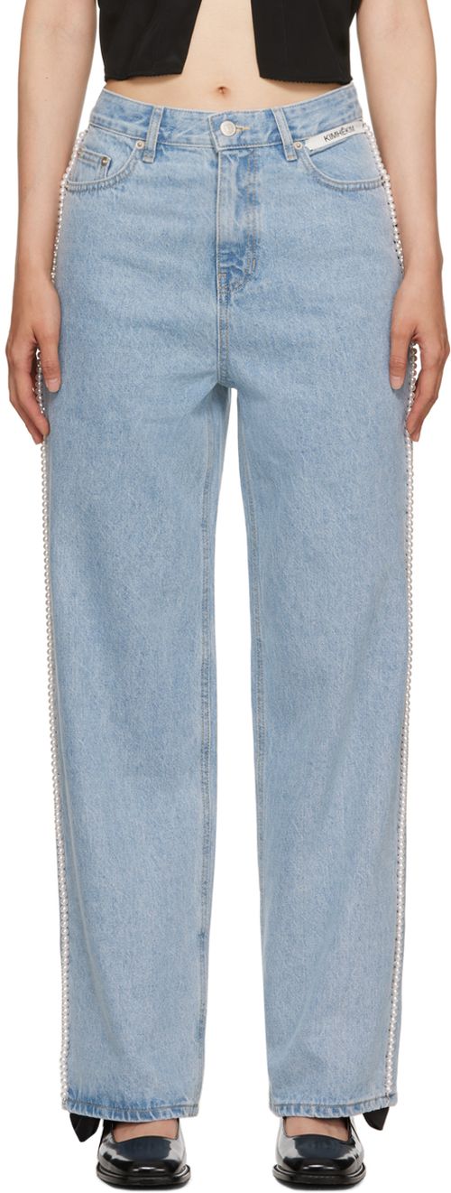 KIMHĒKIM Blue Pearl Embellished Jeans
