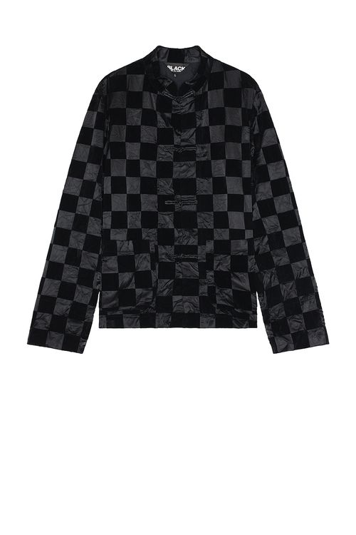 COMME des GARCONS BLACK Checkered Flock Jacket in Black & Black - Black.  M also in