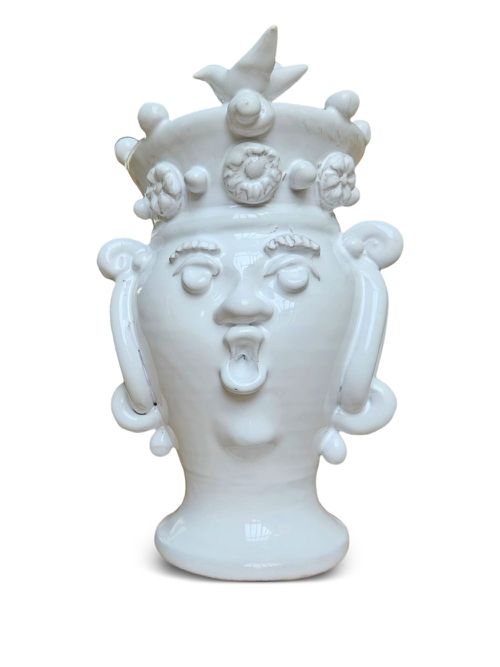 Sculpture Heads vase - White