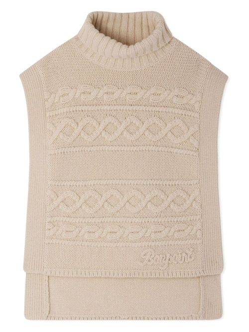 Girls Beige Knitted Sweater