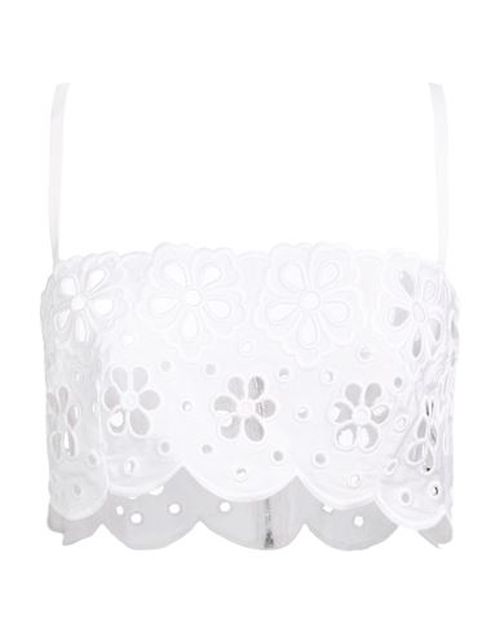 Woman Top White Size 4 Cotton, Polyester