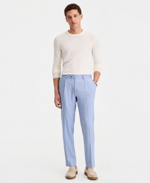 Men's Linen Blend Classic-Fit Pant - Light Denim Linen