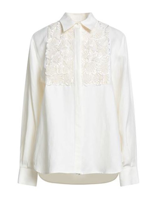 P. a.r. o.s. h. Woman Shirt Ivory Size L Viscose, Linen, Polyamide, PVC
