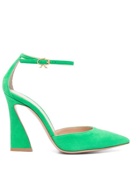 Riccam pointed-toe 90mm pumps - Green