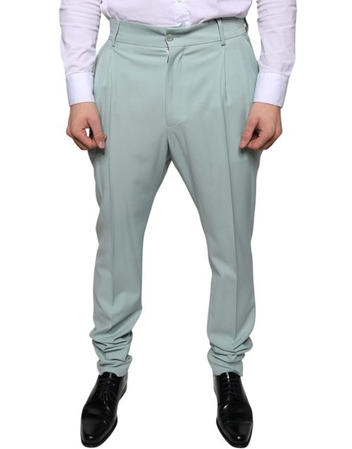 Cotton-Blend Dress Trousers — Green