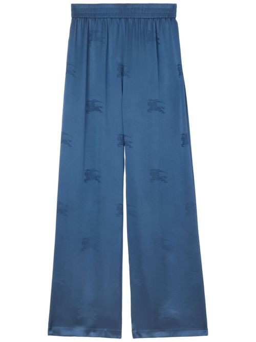 Logo-jacquard wide-leg trousers - Blue