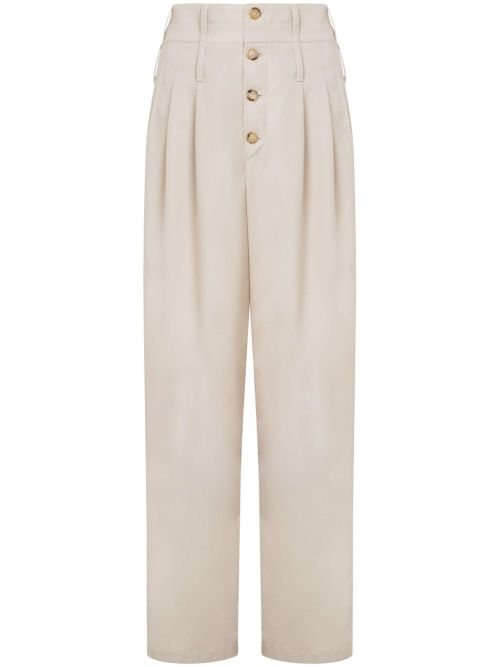 High-waisted trousers - Neutrals