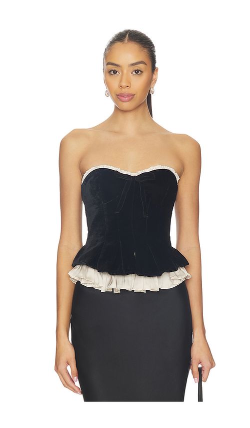 LPA Lauretta Corset Top in Black And Champagne. M also in L, S, XL