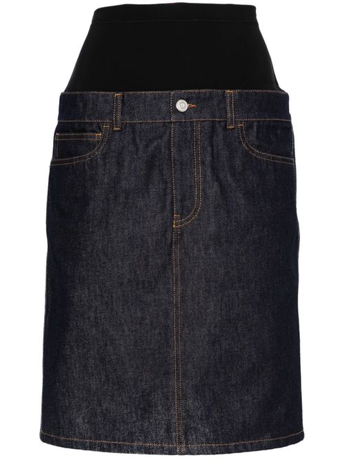 Hybrid denim midi skirt - Blue