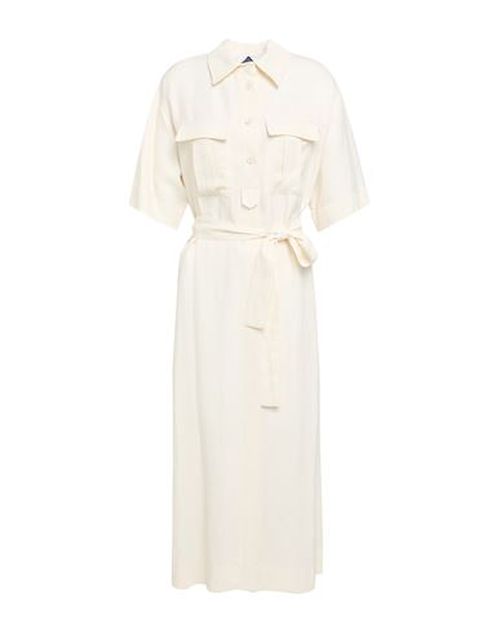 Woman Midi dress Off white Size 4 Viscose, Linen