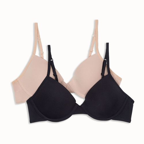 Girls 10-18 Hanes® 2-Pack Molded Flexi-Wire Bras, Girl's, : , Black Combo