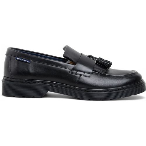 Ben Sherman Mens Black Leather Tassel Loafer Shoes - Dudley
