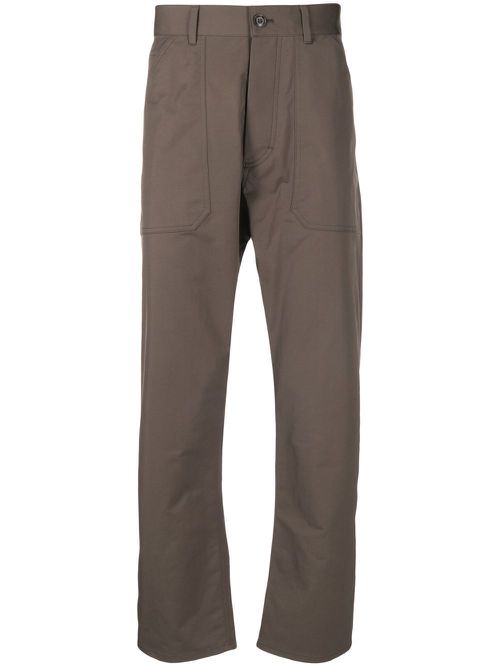 High-rise straight-leg trousers - Green