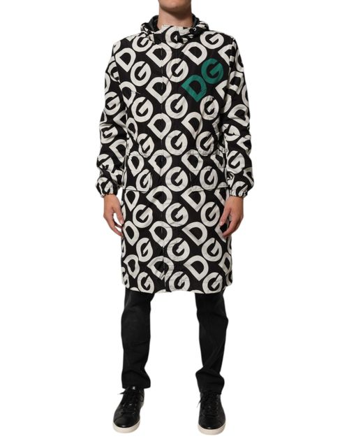 Logo-Print Hooded Jacket — Black