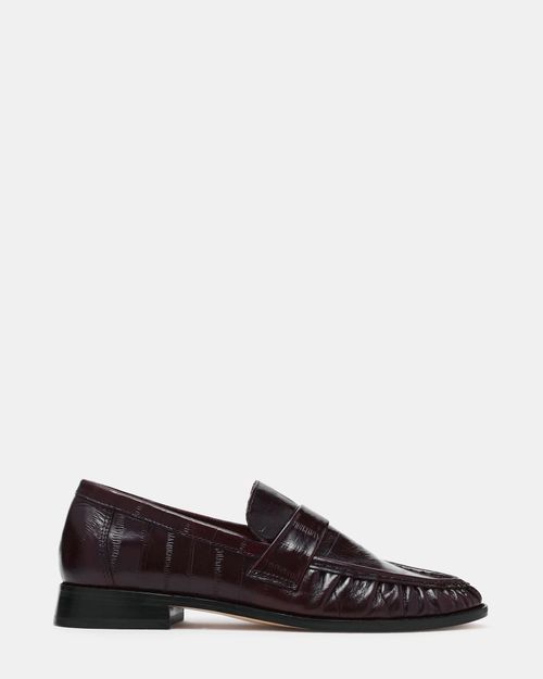 Steve Madden Women's Ronie Loafers - Burgundy Eel - - Leather