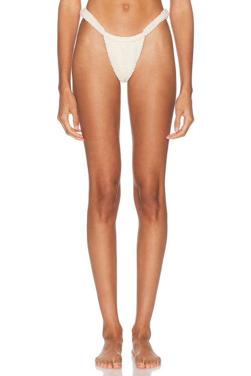 Montce x Elsa Hosk Sandra Bikini Bottom in Amalia Texture - Beige. M also in S