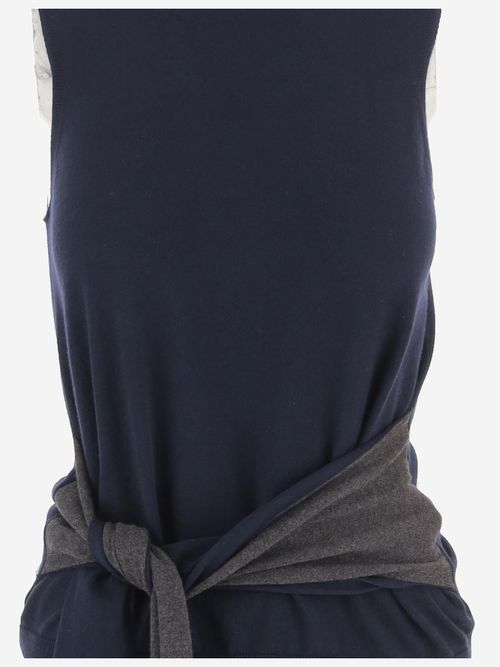 Cotton and Cashmere Blend Tank Top — Navy