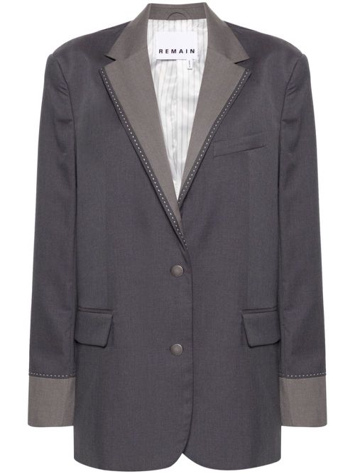 Single-breasted oversize blazer - Grey