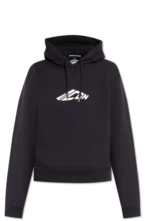 D2 Logo Printed Drawstring Hoodie
