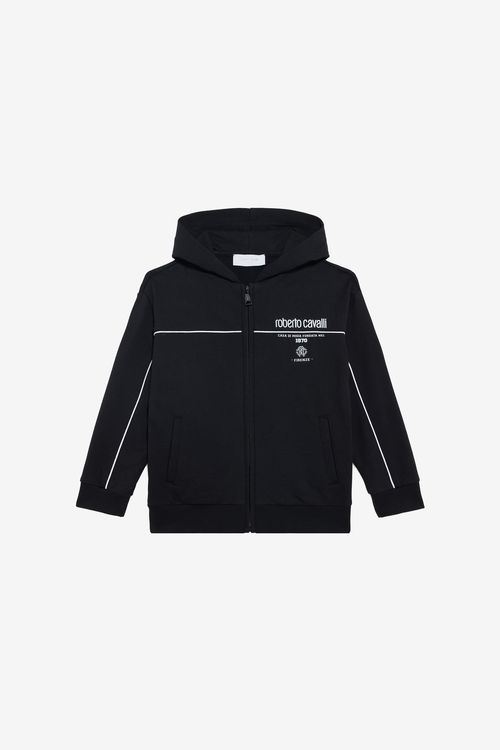 Black Sweatshirt With Logo Print