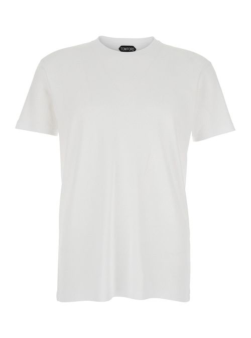Logo-Embroidered Cotton Crew Neck T-Shirt — White