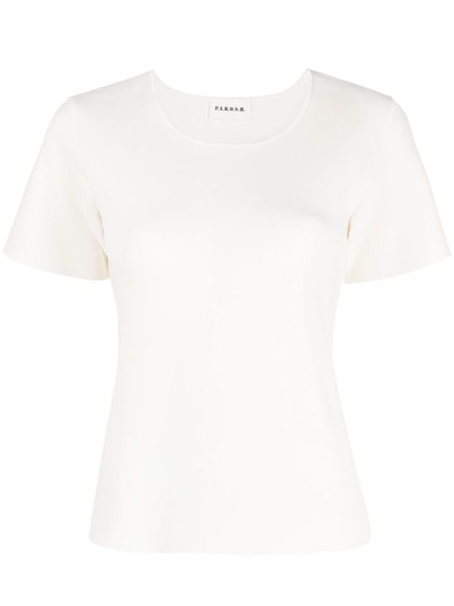 Crew-neck knitted top - White
