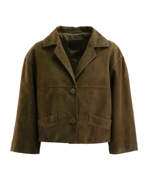 Cropped suede jacket