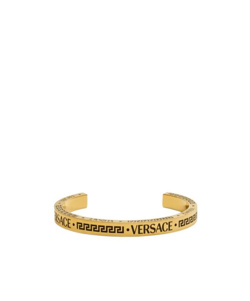 Engraved-logo cuff bracelet