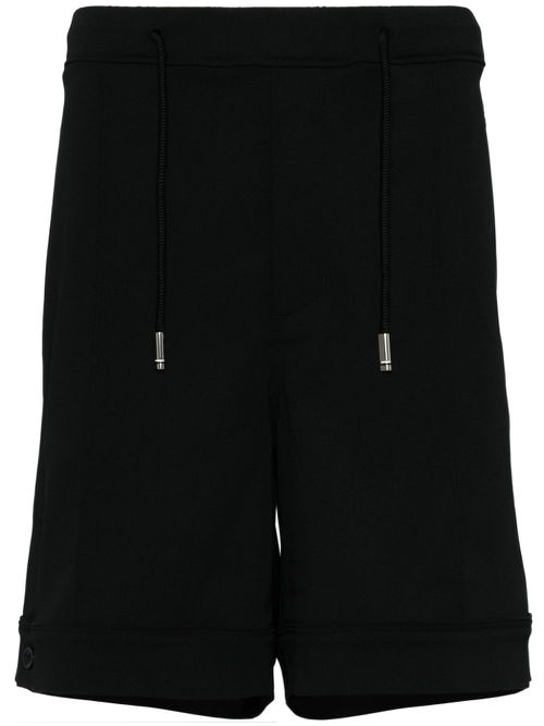 Drawstring straight-leg shorts - Black