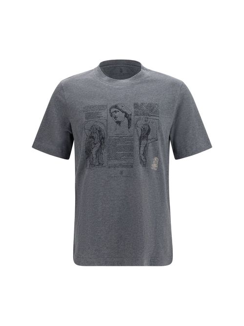 Printed Cotton T-Shirt — Gray