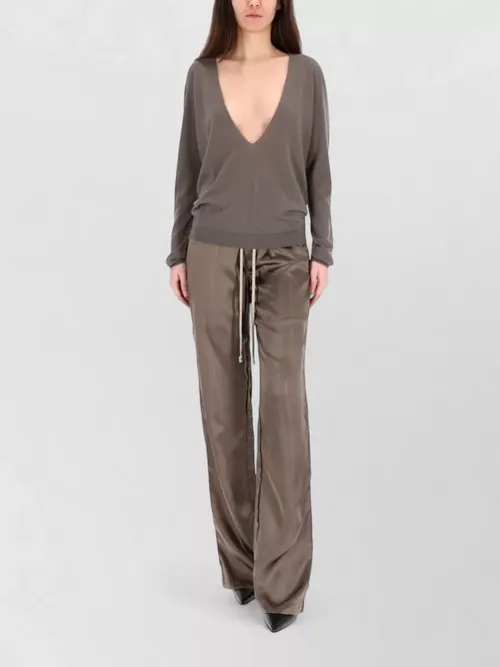 Rick Owens - deep v neck long sleeve knit jersey