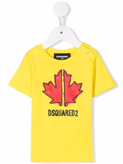 Logo-print cotton T-shirt - Yellow