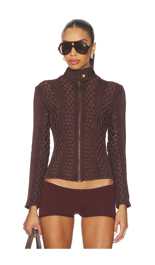 ISA BOULDER Threadline Jacket in Chocolate. XL. Also in XS, S