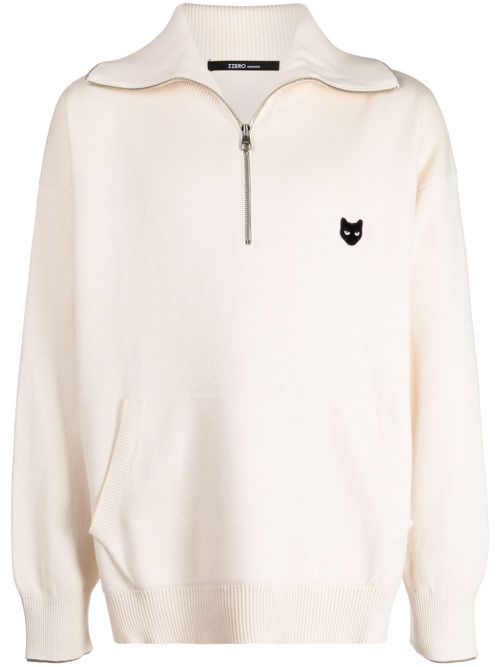 Trace Panther half-zip jumper - Neutrals